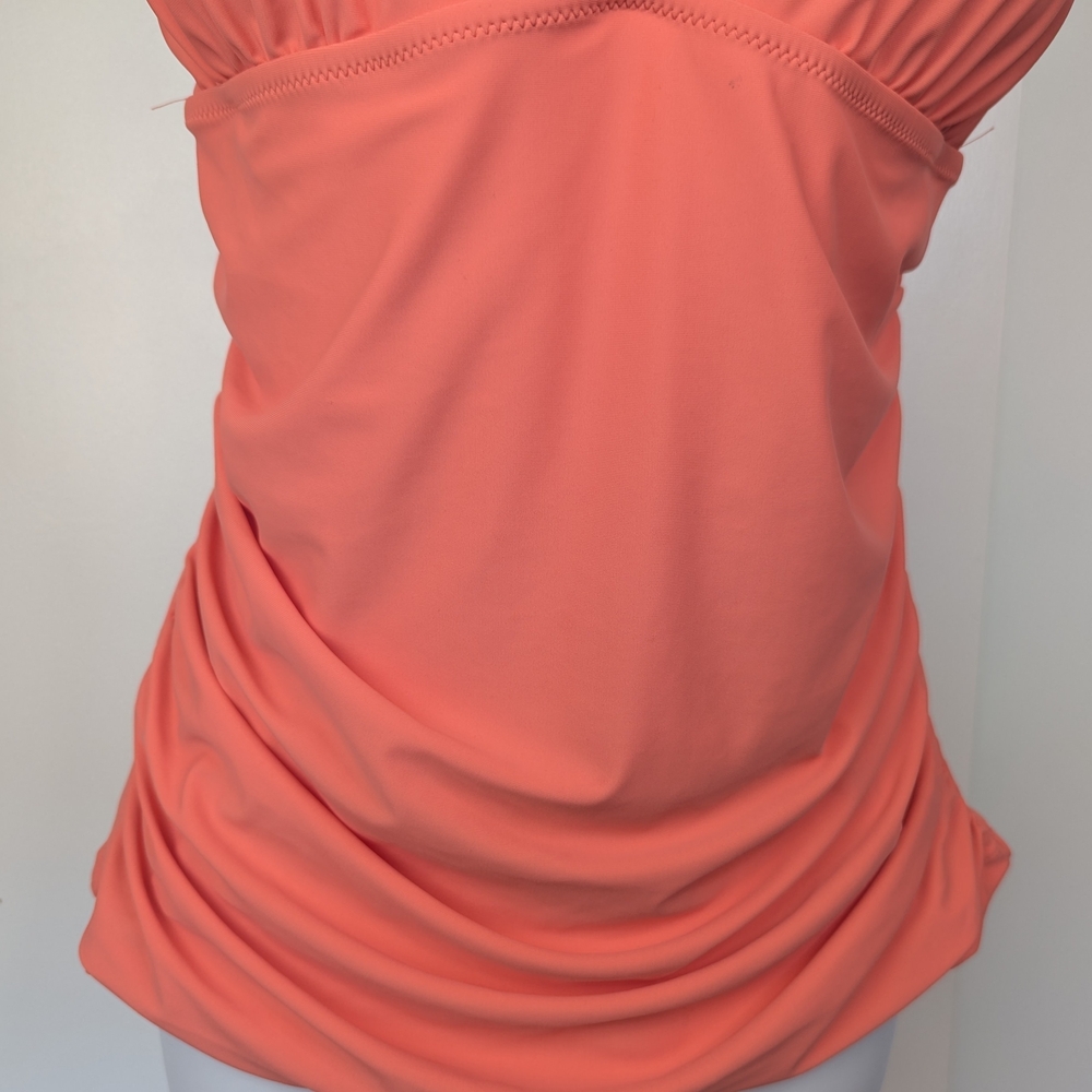 Beachsissi XL One Piece Tankini Top Adjustable Straps Coral NWT Bathing Suit - Picture 4 of 13